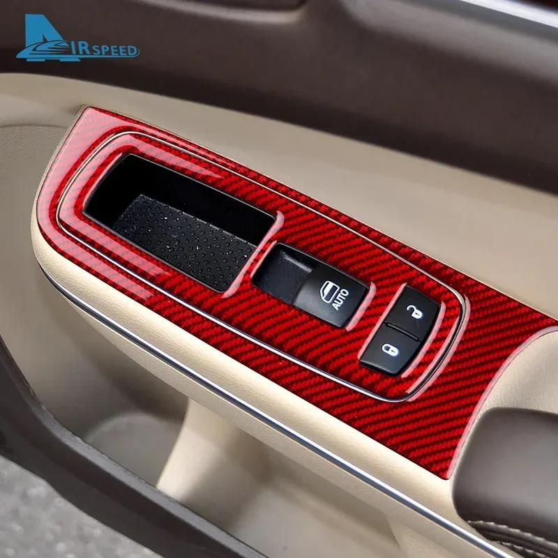 Real Soft Carbon Fiber LHD RHD Car Car Window Lift Panel Sticker Trim Accessories For Chrysler 300 300C 2011 2012 2013 2014