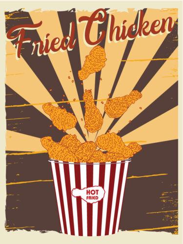 Mfoever Fried Chicken Vintage Retro Metal SignAluminum 20x30cm(7.8x11.8inch)