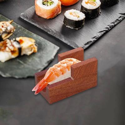 Wood Sushi Holder Food Serving Tray Multifunction U Shaped Rustic Taco Holders Platter Display Stand