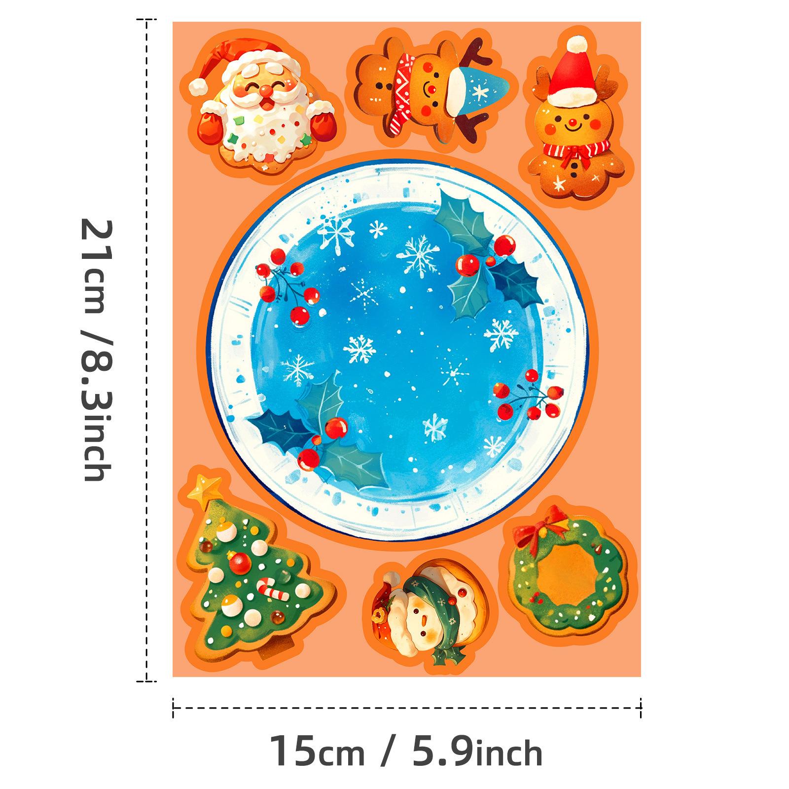 

6 Photos/Package Christmas Creative Do-It-Yourself Puzzle Face Swap Decals Elk Crystal Ball Elf Game Guka Collage
