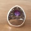 Anello Fiore di Ametista Vintage in Argento Antico per Uomo e Donna