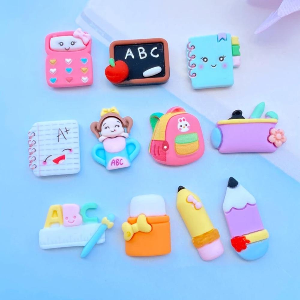 

50Pcs Stationery Series Resin Accessories Flat Back DIY Jewelry Accessories Style 8