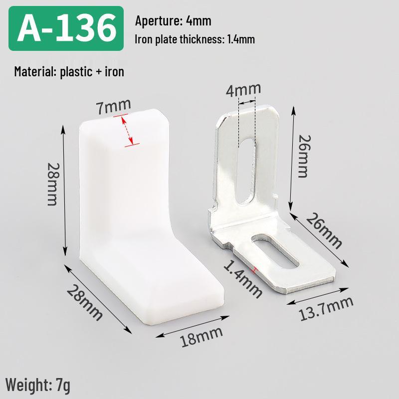 Nylon Cabinet Corner Bracket, 90° Thickened Right Angle Connector