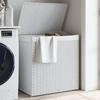 VidaXL Laundry Basket with 2 Sections White 53x35x57 Cm Woven Resin 372038
