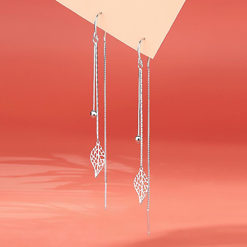 Long Leaf Earrings Earrings Fairy Tassel Ear Chain Japanese And Korean Version Face Skinny Female Earrings