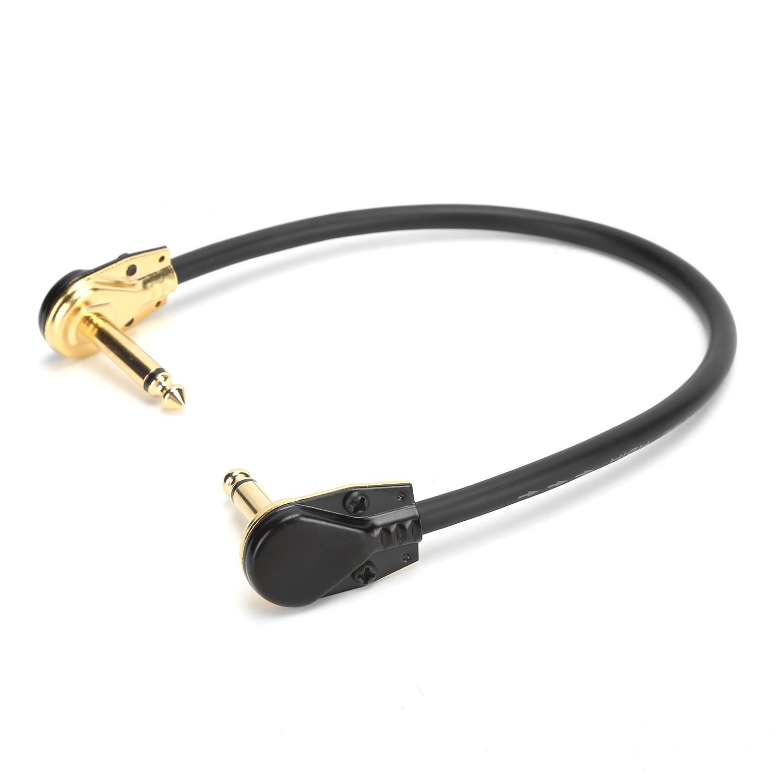 JORINDO 6.35mm Electric Guitar Effector Cable Double Elbow Male Flat Head Bass Patch Cable 15cm/5.9in