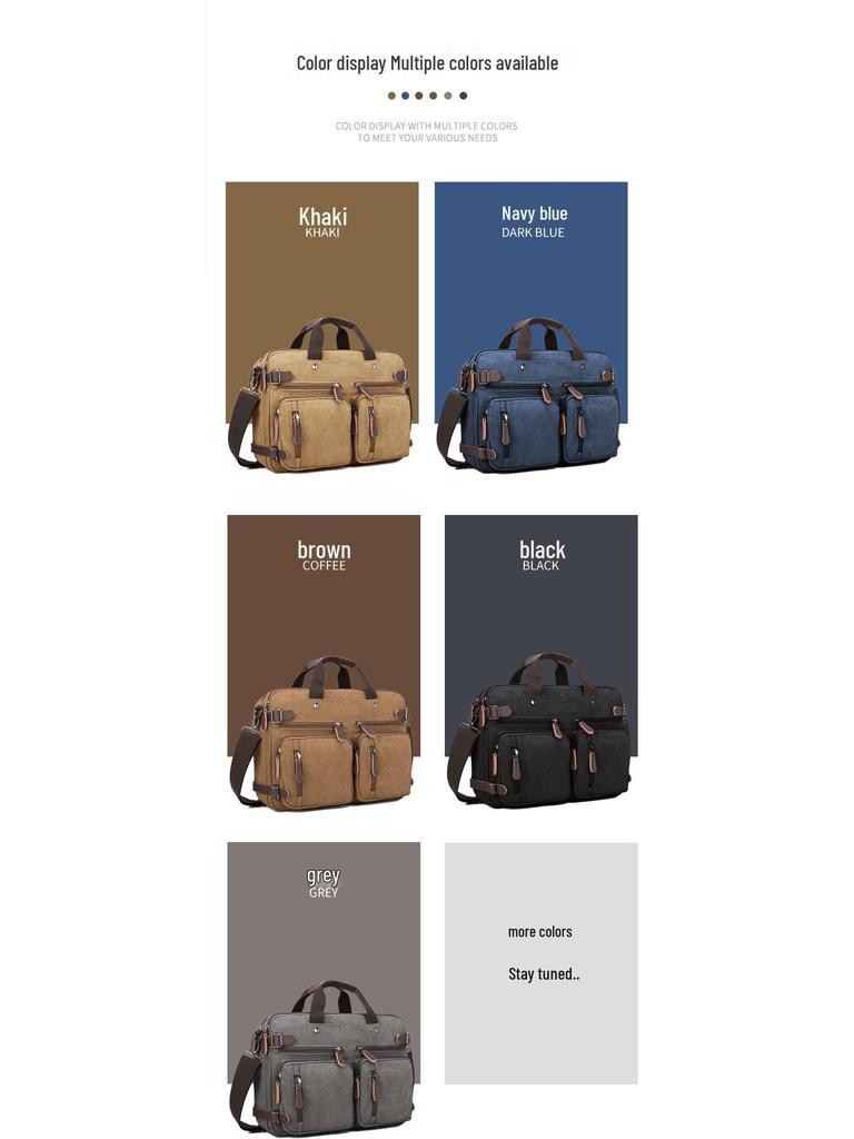 Cross-border Genuine Leather Briefcase: Multifunctional Shoulder & Travel Bag with Large Capacity for Laptop & Essentials