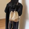 New bucket bag women's bag new fashion double shoulder high value women's bag shoulder bag drawstring texture backpack