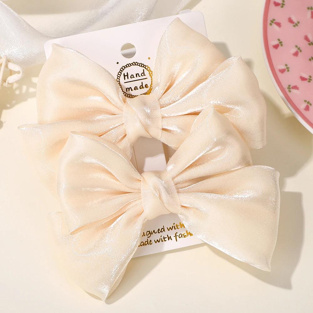 2 st/set Söta Spetsflickor Chiffong Hårrosetter Klämmor Söt Rosett Hårnål Korea för Barn Huvudprydnad Håraccessoarer