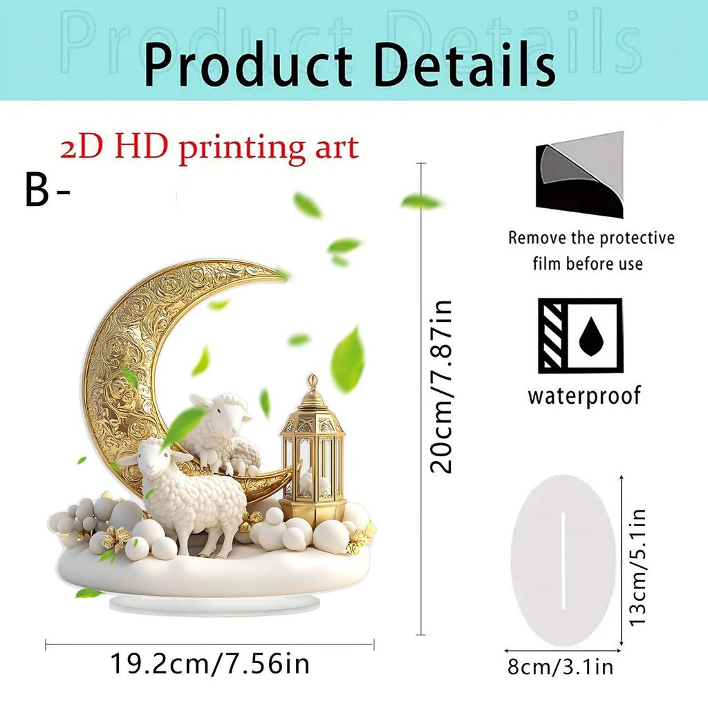 1PCS Moon Shaped Sleep Sheep Desktop Ornament Home Decor Gift for Girls - Cute Nighttime Bedroom Decor