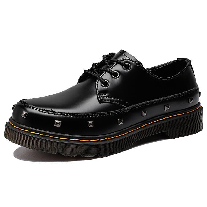 Martin Boots Nailed Genuine Low Bang Leather Shoes -5 35 чёрный