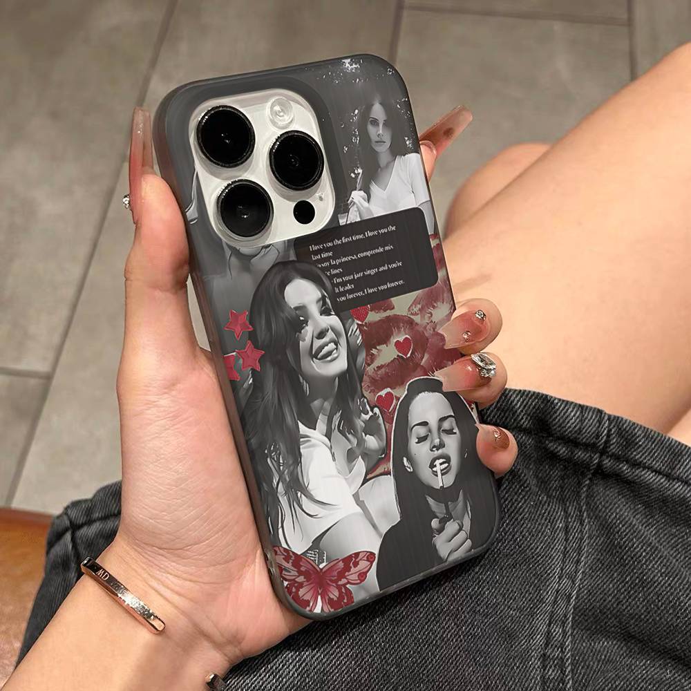 Singer Lana Del Rey Corrugated Pattern For IPhone 17 16 15 14 13 12 11 16 Pro Max Plus Pro Non-slip Phone Cover