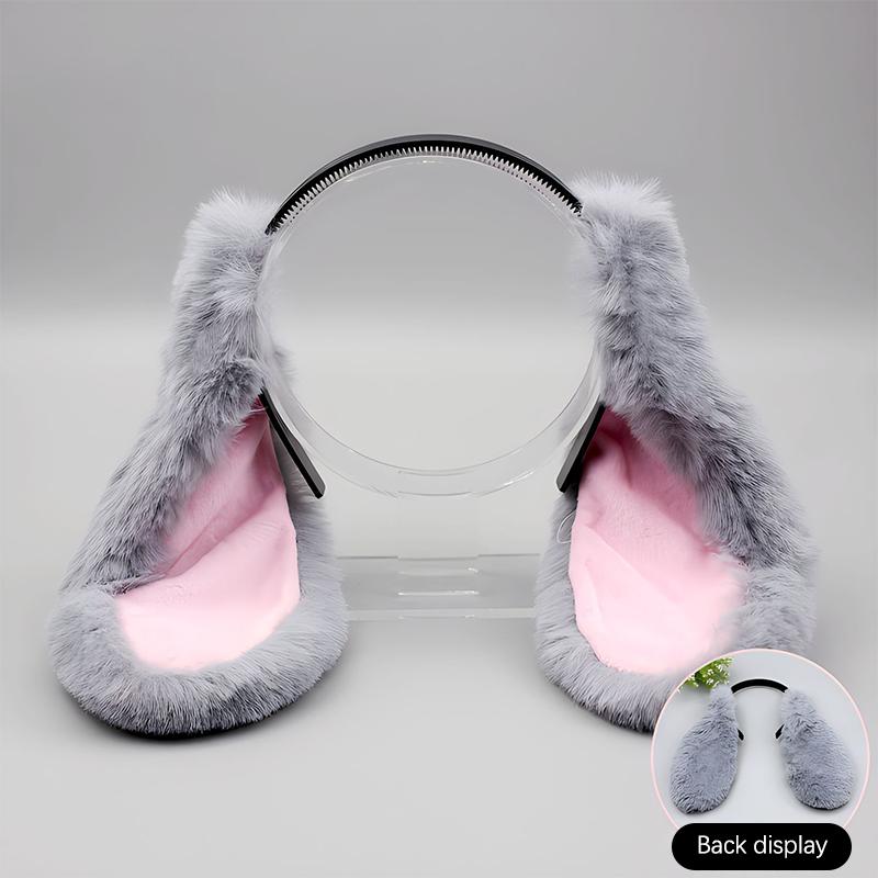 

Милий обруч з кролячими вушками, плюшевий кролик, обруч для волосся, головний убір, костюм для косплею, аксесуари для волосся для дорослих, для вечірки сірий колір