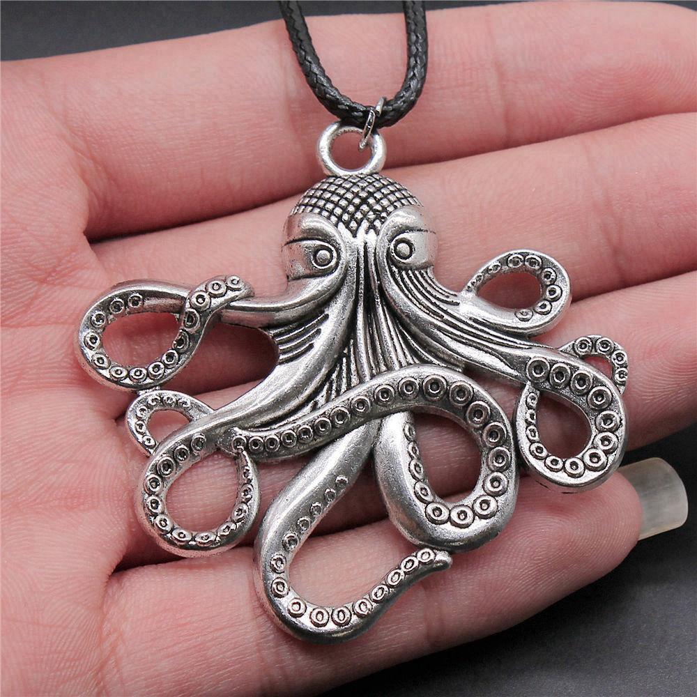 45cm Necklace Leather Chain Big Marine Life Minimalist Jewelry Components QN047