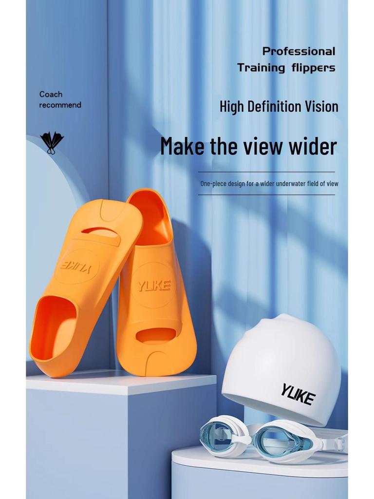Unisex Freestyle Silicone Swim Fins for Adults and Children - Lightweight Diving Training Gear