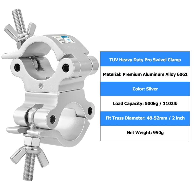 Aluminum Stage Light Pipe Clamp Replacement Tubing Clamp Fastner Hardware Accessories for Quick to Installation