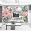 Moderne Blumen 3d Wallpaper Ball Kreis Wandmalereien Wohnzimmer Tv Schlafzimmer Home Decor Wandbild