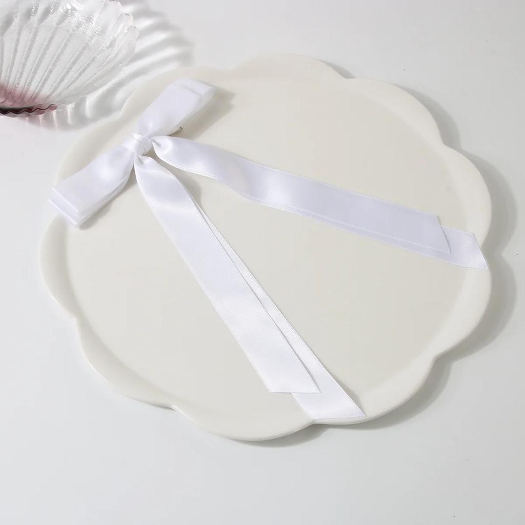 Women Elegant Bow Ribbon Hair Clip Fashion Solid Satin Clips Simple Bowknot Hairpins Barrettes Hair Accessories for Girls