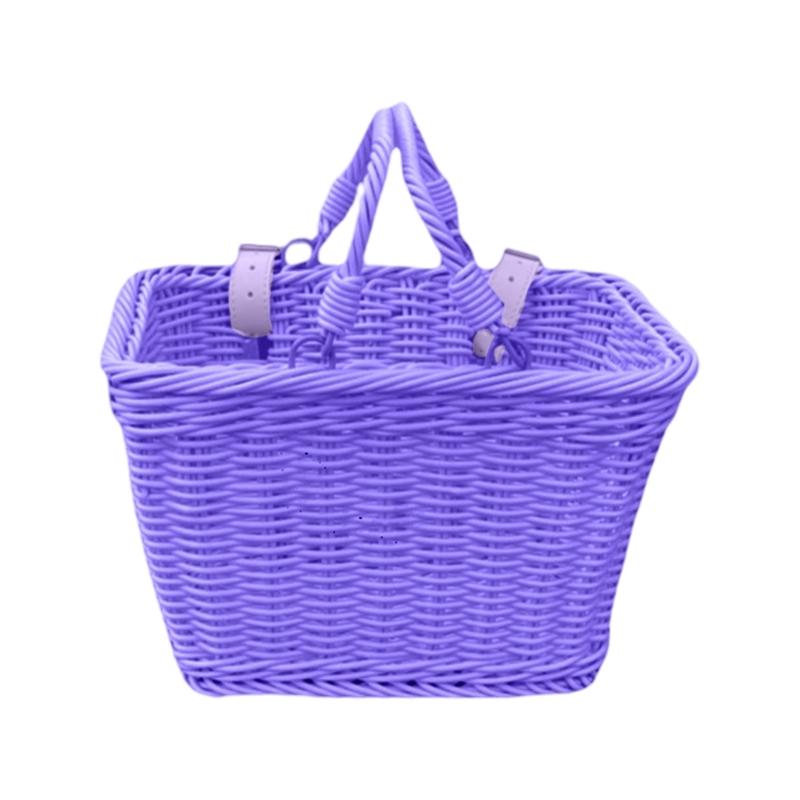 Durability Handwoven Child Bike Basket Convenient Storage Bike Front Basket Family Outing Bike Accessory