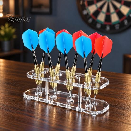 Athletic Room Accessories Acrylic Dart Display Stand, 8 Caapcity Oblique Design Organizer, Space Modern Saving Desktop Storage Rack for Game