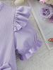 Girls Ruffle Short Sleeve Butterfly Tulle Dress Kids Spring Summer Daily Birthday Party Princess Dress