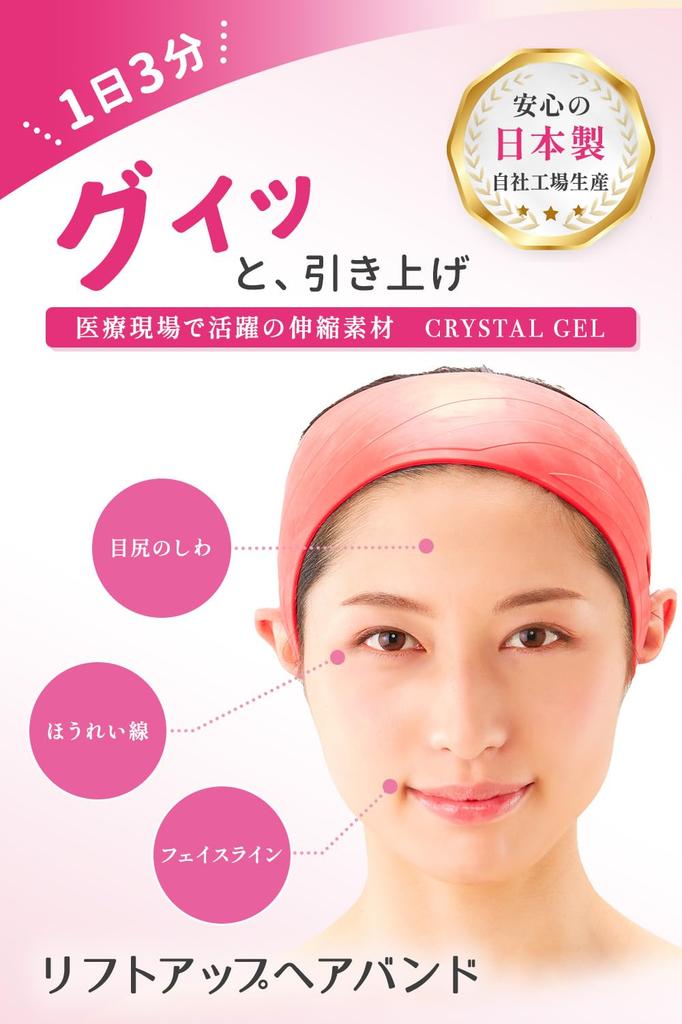 Made in Japan x 1 x Hair Band Wrinkle and Face Face Line Lifting Tape [TANAC] Lift-Up [Lifting, Smoothing, Shaping] Lift-Up Belt, Tightening,