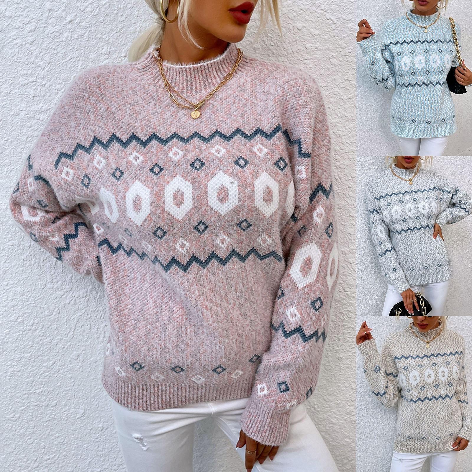 

Женский трикотаж, волнистые полоски, контрастный цвет, полуводолазка, свитер с длинными рукавами