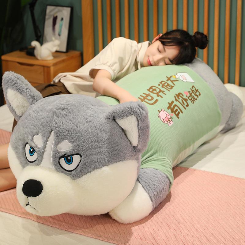 Large Party Husky Plush Doll Boys Bed Big Throw Pillow Girl Sleeping Doll Dog Birthday Gift