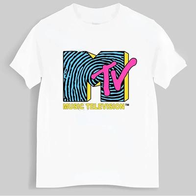 Men Clothing Retro T Shirt Vintage Rock Hip Hop Tv T Shirt Summer Unisex Casual Tshirt Mtv Music Television Graphic Tshirts Tees#Color(4)