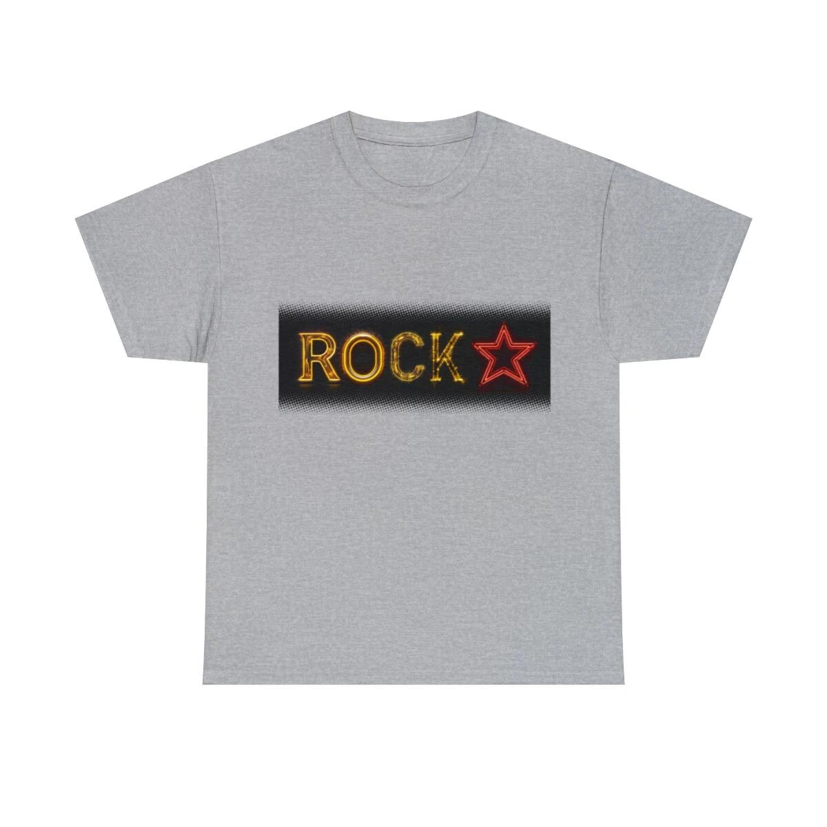 US Adults - Rock star - neon lights - Unisex Heavy Cotton Tee S
