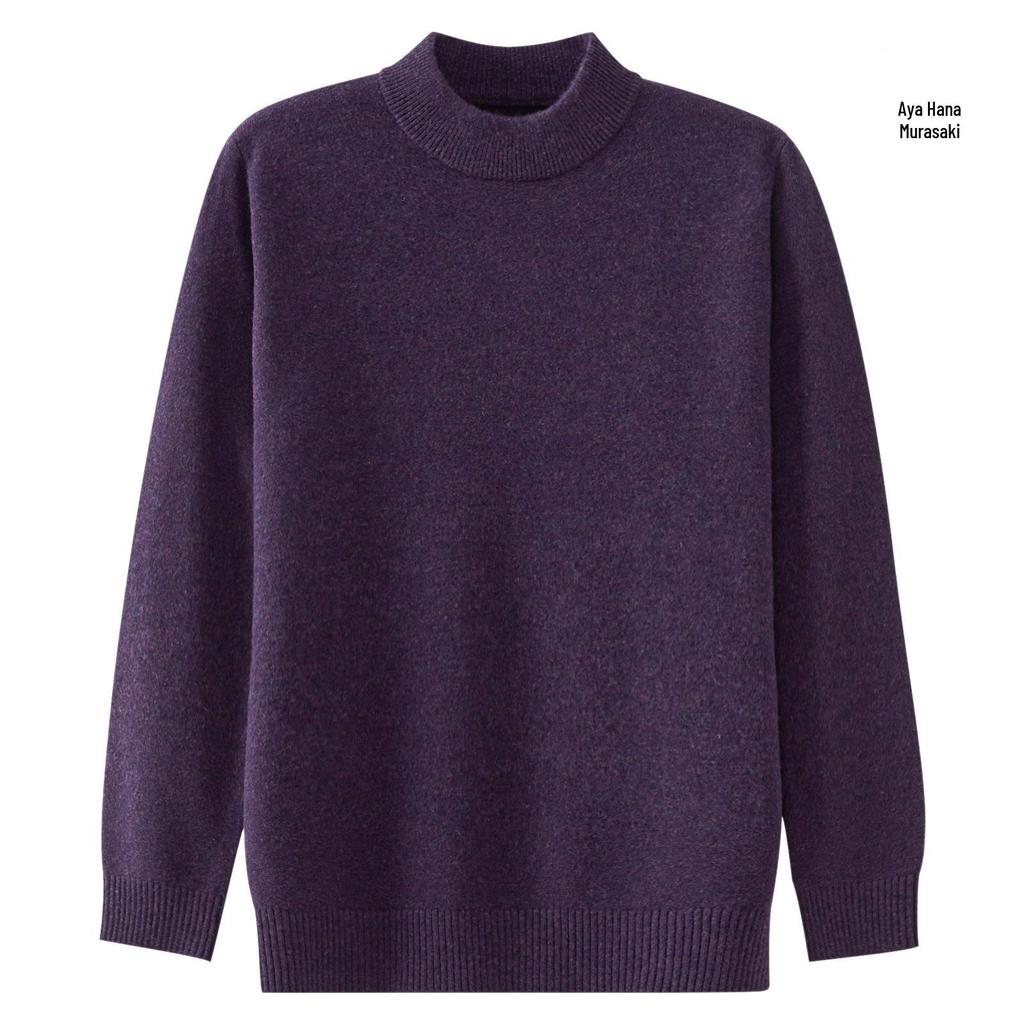 2025 Men's Pure Wool Round Neck Knit Sweater - Casual Long Sleeve Autumn/Winter Collection