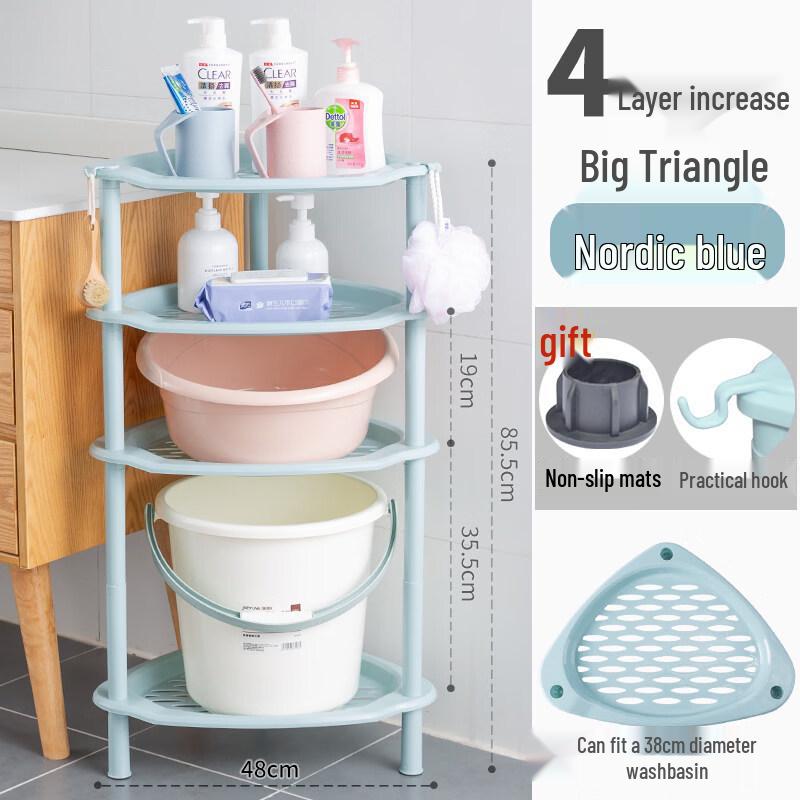 Multi-layer Triangular Corner Bathroom Shelf