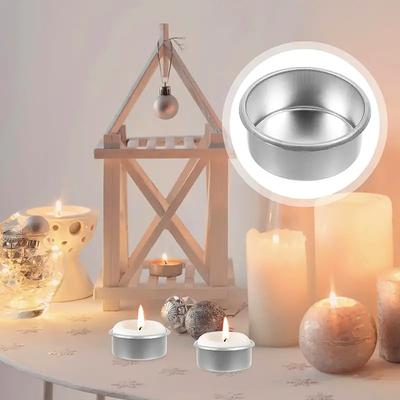10Pcs Candle Molds Reusable Iron Home Decor Candle Holder DIY Tealight Cup Candle Making Containers Tealight Tins