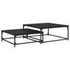 Coffee Table Set 2 Pcs Black Oak Effect Wood Based Panel