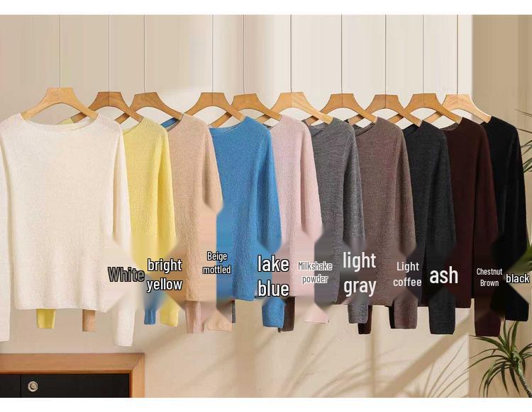 Le Kasha Elegant One-Shoulder Knit Sweater - Women's Autumn/Winter Slim Herringbone Top