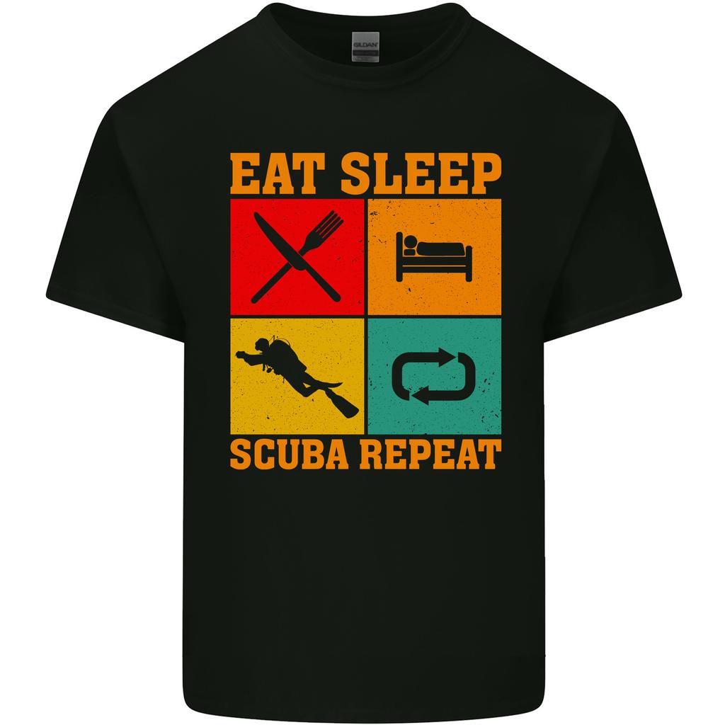 Eat Sleep Scuba Repeat Funny Scuba Diving Diver Unisexs Light Cotton TShirt