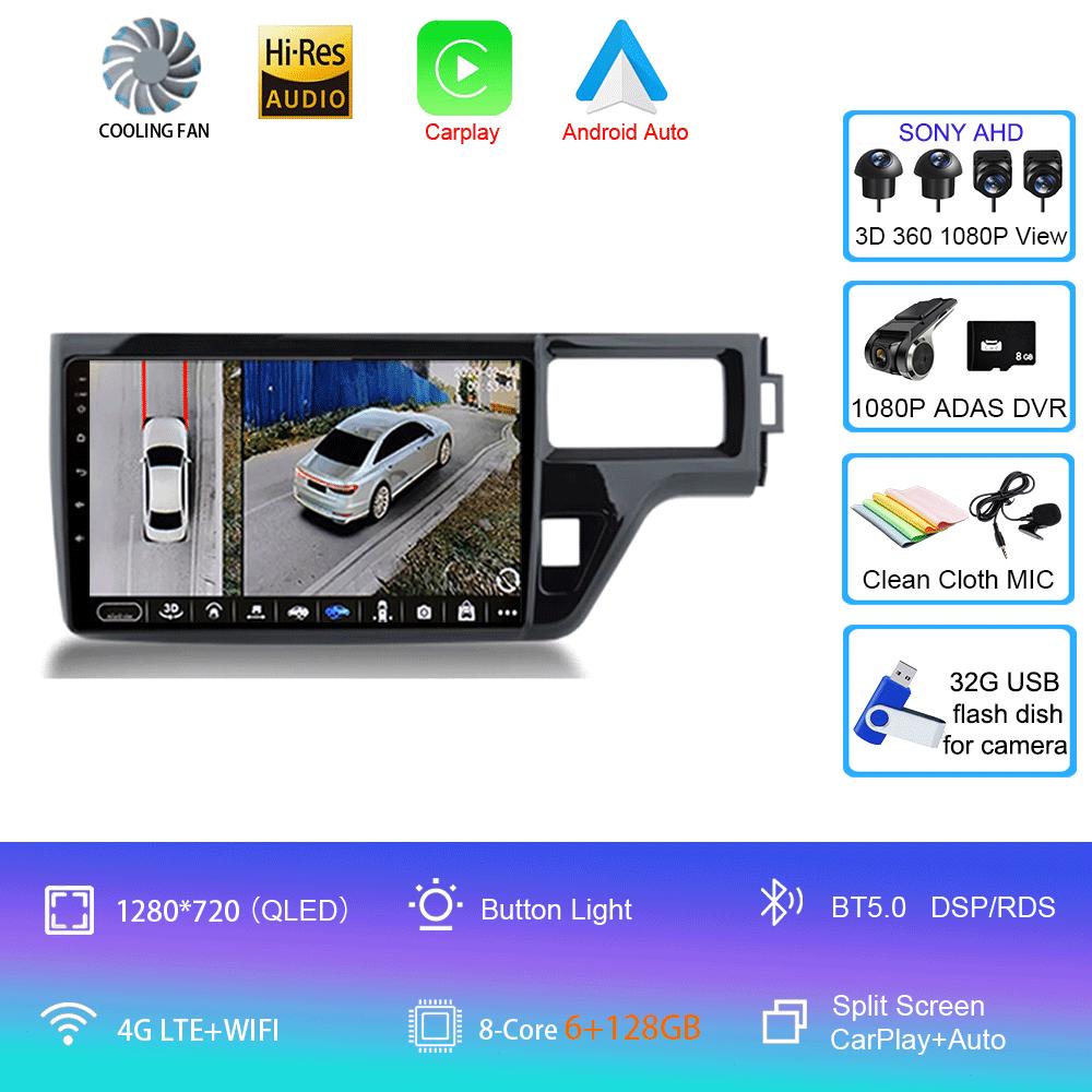 For Honda Stepwgn 5 2015 - 2021 RHD Car Radio Multimedia Headunit QLED System Navigation GPS Auto Android14 2Din DVD