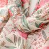 Bufanda Floral de Viscosa Suave con Borlas para Mujer - Chal Ligero con Estampado de Plantas Rosa y Verde, Cálido y Transpirable para Uso en Exteriores, Chal Transpirable
