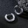 1 Paar Schwarze Silberne Goldene Farbton Edelstahl Creolen Runde Schlaufe Ohrring Herren Damen Große Größe Übertreibung Schmuck 10-20mm