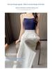 High-Waist Lace Splice Women's Spring/Summer Loose Straight-Leg Pants
