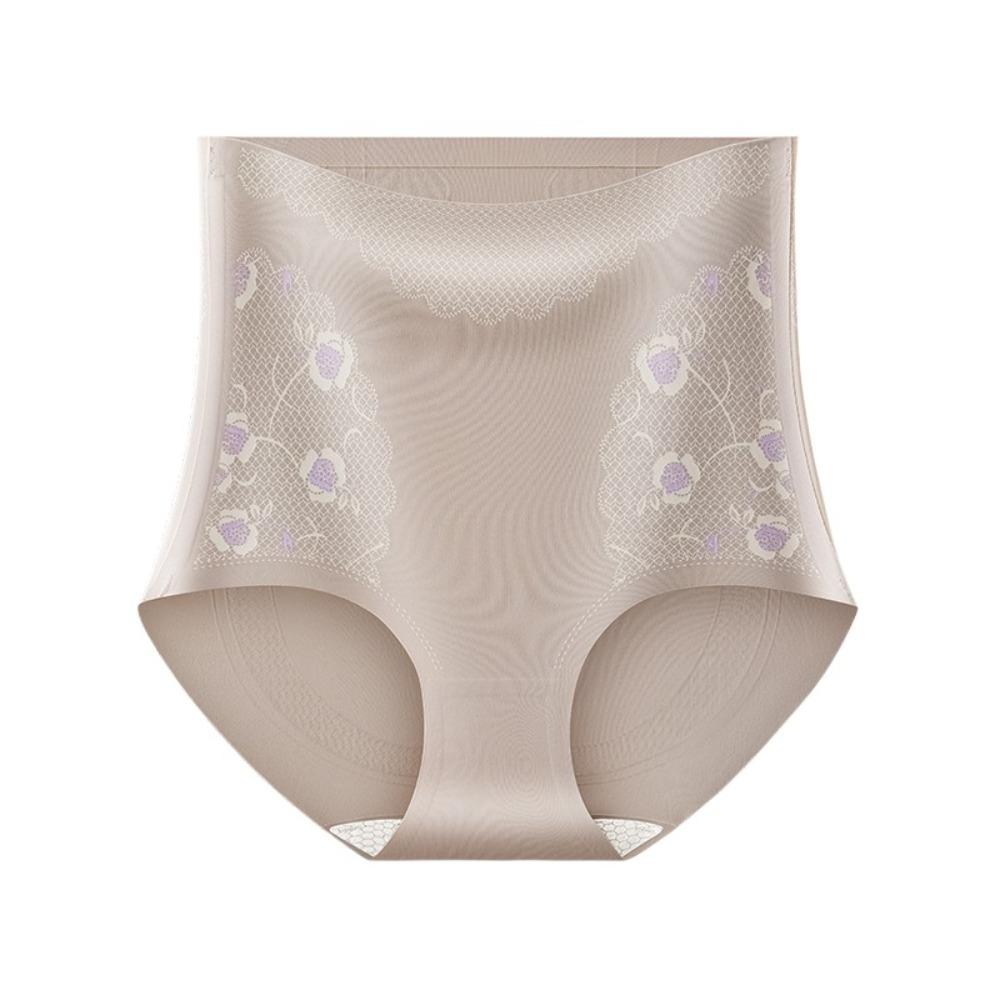 

Цветочные трусики с контролем живота, бесшовные трусики с эффектом лифтинга ягодиц, удобное утягивающее белье для ежедневной носки XL кофейный