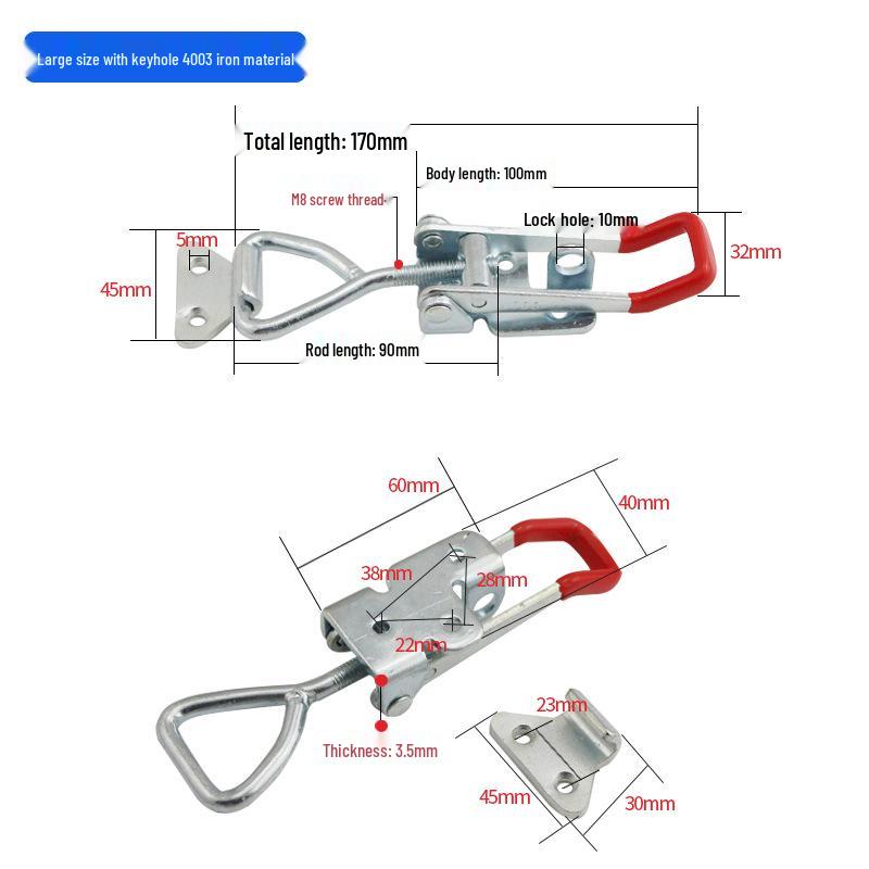 30 Stainless Steel Quick Release Adjustable Toggle Latch Lock Clip Box Buckle