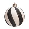6pcs 6cm Electroplated Hanging Balls White and Black Xmas Tree Pendants  Party Favors