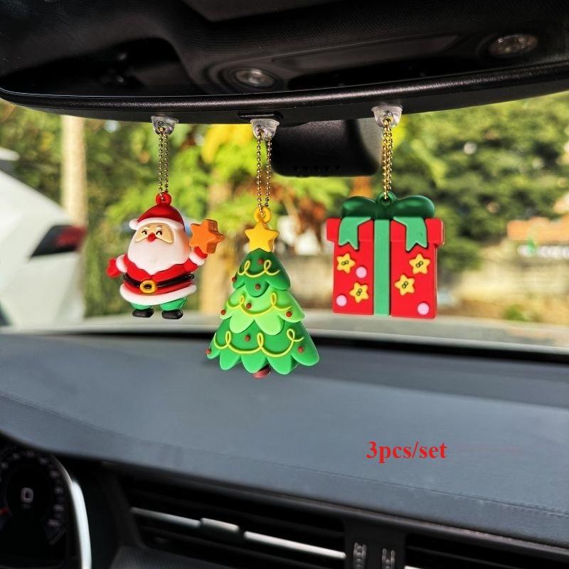 

5 шт./набор Декоративное украшение для салона автомобиля, подвеска на зеркало заднего вида, милый олень, подарок на Рождество, Санта, креативная подвеска