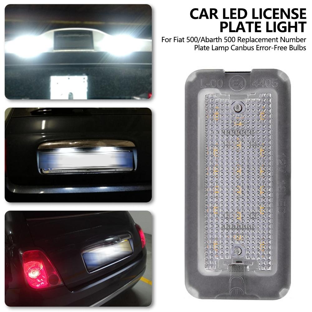 For Fiat 500 Abarth 500C 2007-2016 1/2Pcs Car LED License Plate Light Replacement License Plate Lamp Canbus Error-Free Bulbs