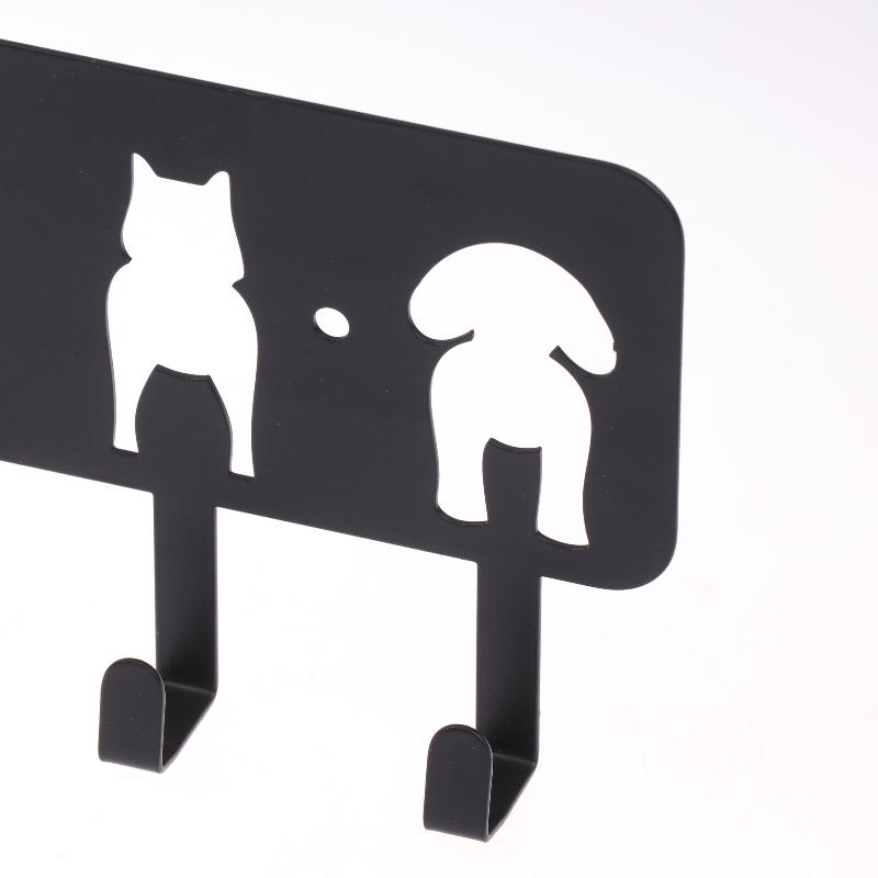 5/6/8- Hook Dog Wall Key Holder - Decorative Pet Organizer For Leashes, Keys - Rustic Entryway Storage For Home/Office