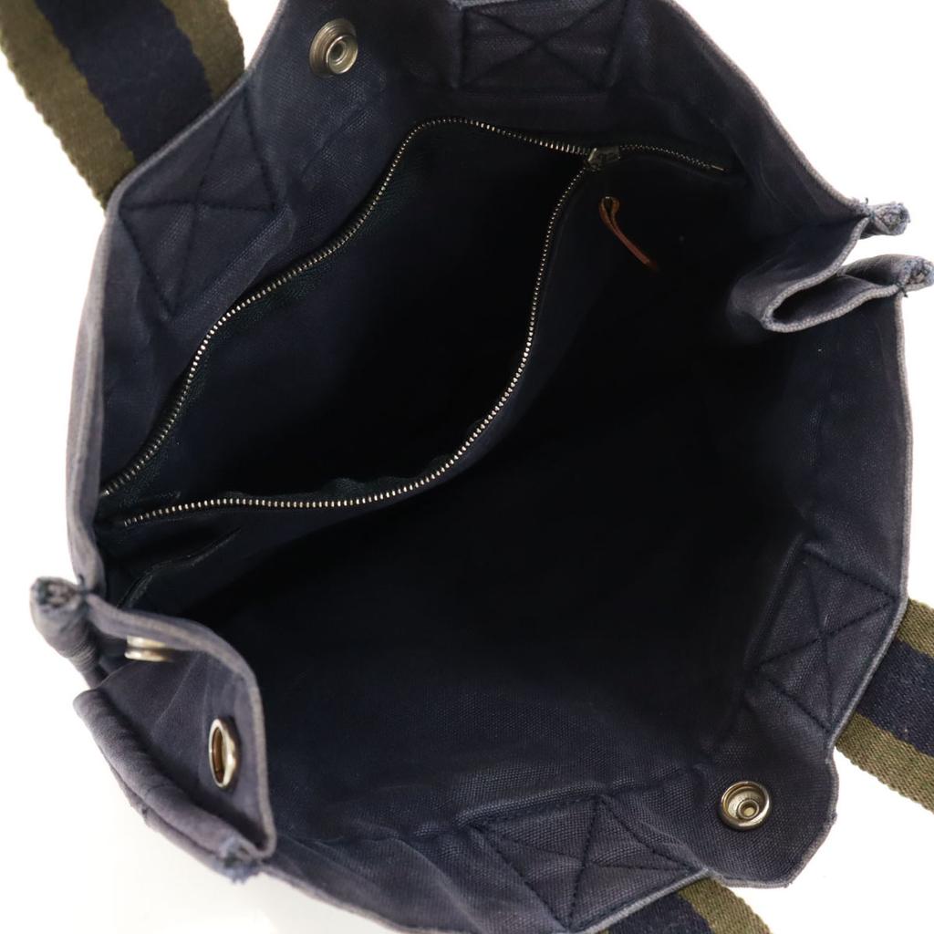 HERMES Made in France Fool Toe PM canvas Tote Bag Navy Discontinued Women Used