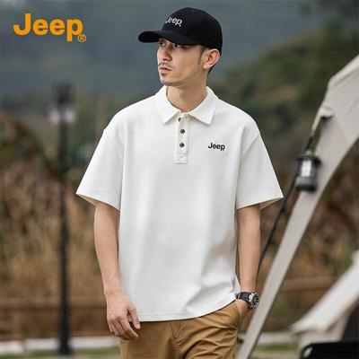 Men's Embroidered Loose-Fit Polo T-Shirt