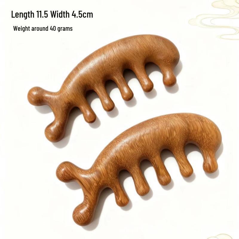 Sandalwood Dolphin Cartoon Massage Comb for Scalp & Head