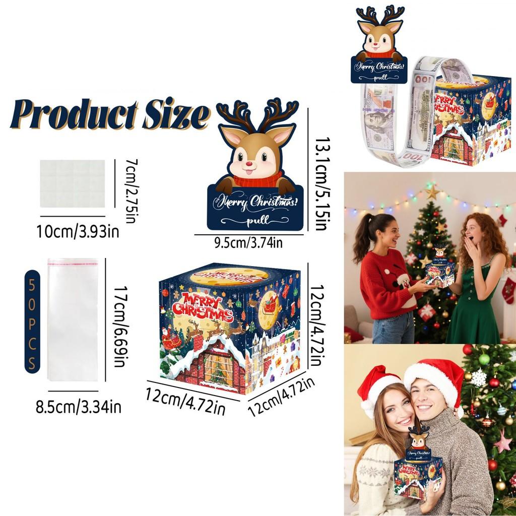 Christmas Santa Claus Gift Box With Deep Blue Color For Holiday Party Decor